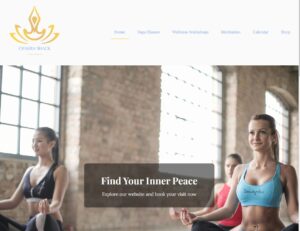 screenshot of my yoga studio webpage project